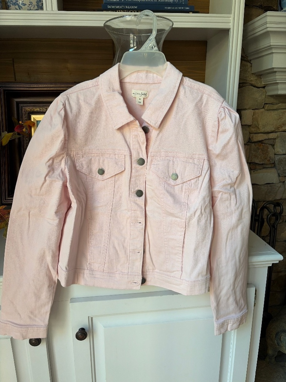 Pink denim jacket